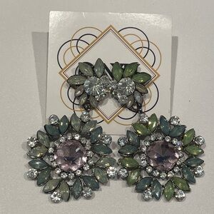 Elegant Floral Crystal Earrings